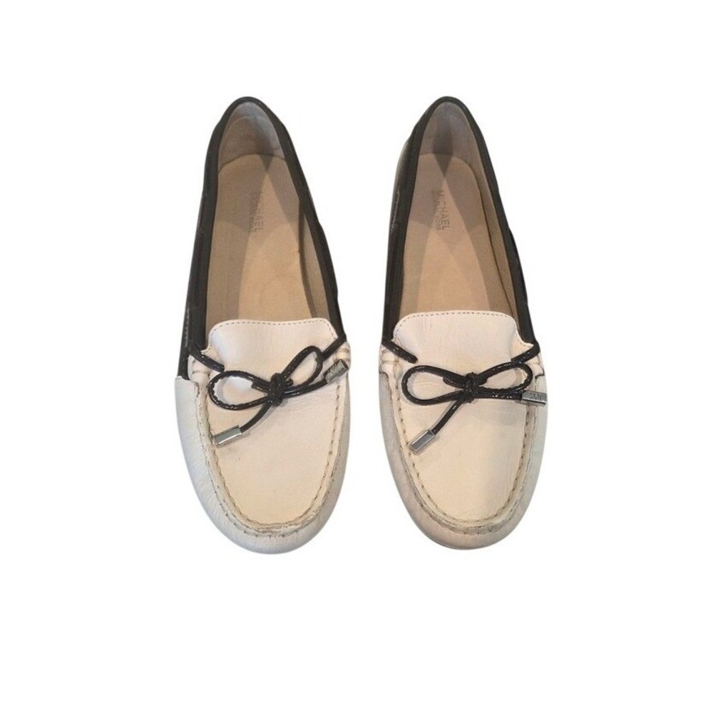 Michael Kors Fulton Black and White Driving Moccasins Womens Loafers Size 8 Prep